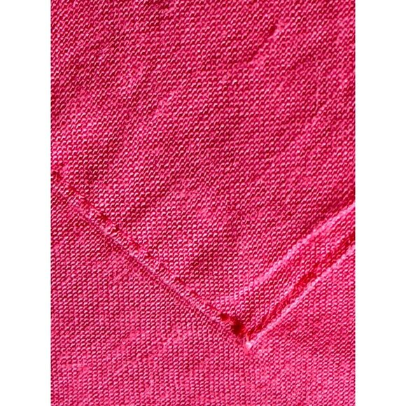 Vintage Pink Button-Up Linen Blend Shirt with Collared Neck & Chest Pockets - Picture 9 of 11